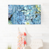 Blue Hydrangea Floral Wedding Banner (Insitu)