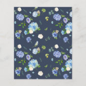 Blue Hydrangea Floral Wedding Dankeschön Karte (Rückseite)