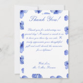 Blue Hydrangea Floral Wedding Dankeskarte (Vorderseite)