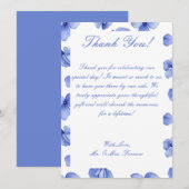 Blue Hydrangea Floral Wedding Dankeskarte (Vorne/Hinten)