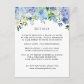 Blue Hydrangea Floral Wedding Details Cards Begleitkarte (Vorderseite)
