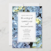 Blue Hydrangea Floral Wedding Einladung (Vorderseite)