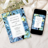 Blue Hydrangea Floral Wedding Einladung