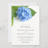 Blue Hydrangea Floral Wedding Einladungen (Vorderseite)