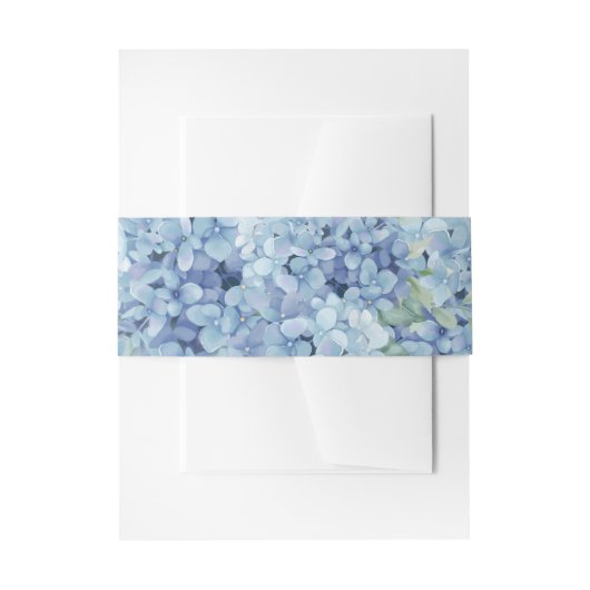 Blue Hydrangea Floral Wedding  Einladungsbanderole (Vorderseite Beispiel)
