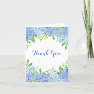 Blue Hydrangea Floral Wedding Foto Inside Dankeskarte