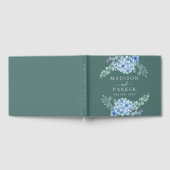 Blue Hydrangea Floral Wedding Gästebuch (Voll)