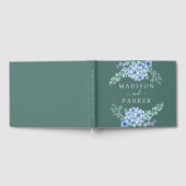 Blue Hydrangea Floral Wedding Gästebuch (Voll)