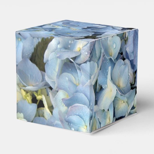 Blue Hydrangea Floral Wedding Geschenkschachtel (Rückseite)