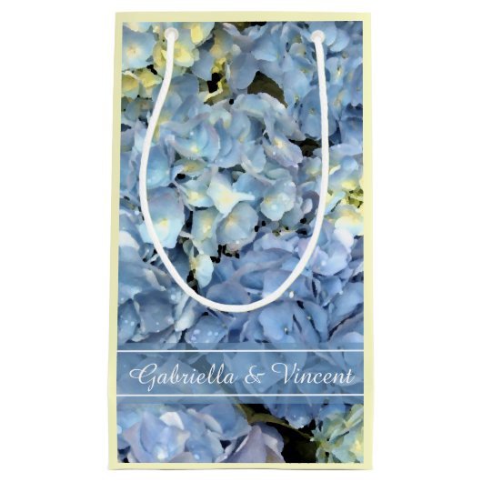 Blue Hydrangea Floral Wedding Kleine Geschenktüte (Vorderseite)