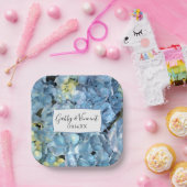 Blue Hydrangea Floral Wedding Pappteller (Party)