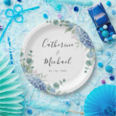 Blue Hydrangea Floral Wedding  Pappteller (Party)