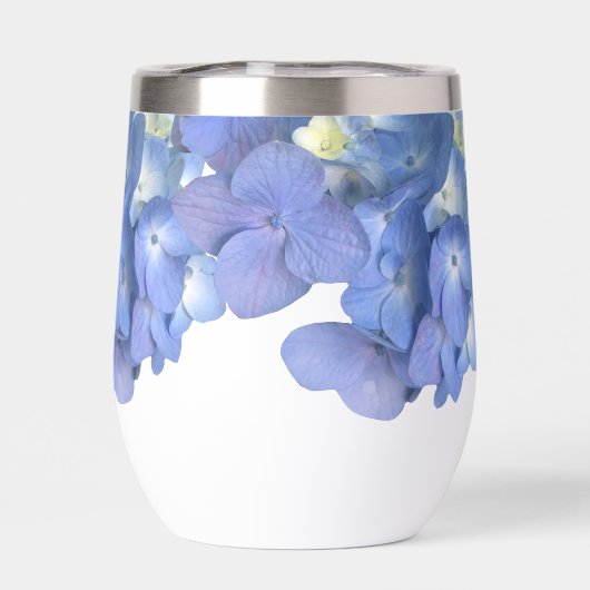 Blue Hydrangea Floral Wedding Personalisiert Names (Rückseite)