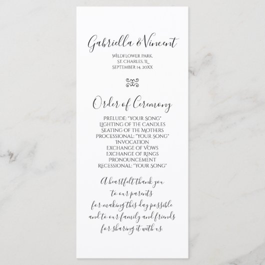 Blue Hydrangea Floral Wedding Program Programm (Vorderseite)