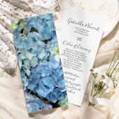 Blue Hydrangea Floral Wedding Program Programm