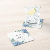 Blue Hydrangea Floral Wedding Rechteckiger Pappuntersetzer (Vor Ort)