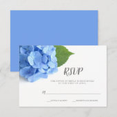 Blue Hydrangea Floral Wedding RSVP Karte (Vorne/Hinten)