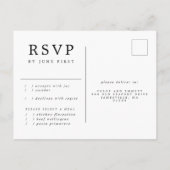 Blue Hydrangea Floral Wedding RSVP Postcard Einladungspostkarte (Rückseite)