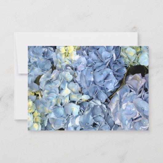 Blue Hydrangea Floral Wedding RSVP Response Karte (Rückseite)