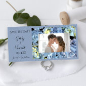 Blue Hydrangea floral Wedding Save the Date