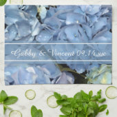 Blue Hydrangea floral Wedding Save the Date Handtuch (Gefaltet)