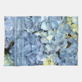 Blue Hydrangea floral Wedding Save the Date Handtuch (Horizontal)