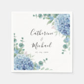 Blue Hydrangea Floral Wedding  Serviette (Vorderseite)