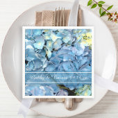 Blue Hydrangea Floral Wedding Serviette