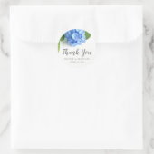 Blue Hydrangea Floral Wedding Vielen Dank Runder Aufkleber (Tasche)