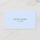 Blue Hydrangea Floral Wedding Website Card Visitenkarte (Rückseite)