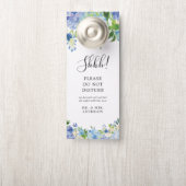 Blue Hydrangea Floral Wedding Welcome Door Hanger Türanhänger (Auf Knauf)