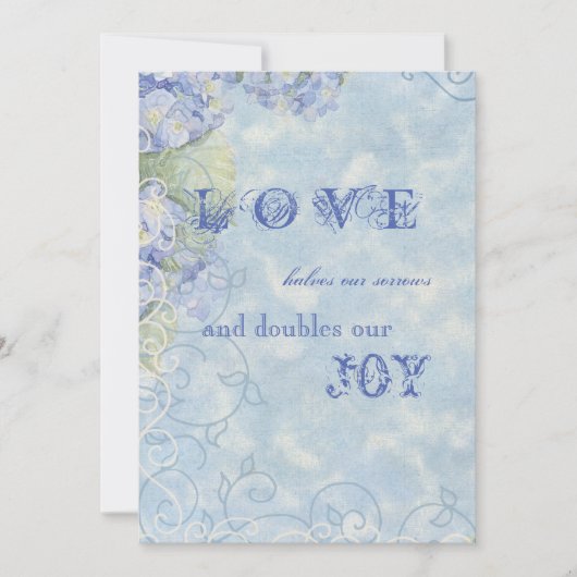 Blue Hydrangea Floral Wirbel - Einladung zur Hochz (Vorderseite)