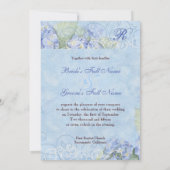 Blue Hydrangea Floral Wirbel - Einladung zur Hochz (Rückseite)