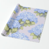 Blue Hydrangea Floral Wrap Roll – Boutique Geschenkpapier (Ungerollt)