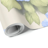 Blue Hydrangea Floral Wrap Roll – Boutique Geschenkpapier (Rolleneckpunkt)