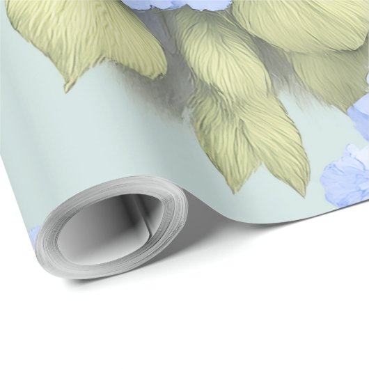 Blue Hydrangea Floral Wrapping Paper – Boutique  Geschenkpapier (Rolleneckpunkt)