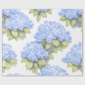 Blue Hydrangea Floral Wrapping Paper – Boutique  Geschenkpapier (Flach)