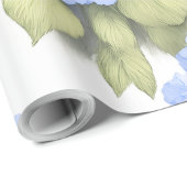 Blue Hydrangea Floral Wrapping Paper – Boutique  Geschenkpapier (Rolleneckpunkt)