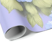 Blue Hydrangea Floral Wrapping Paper Geschenkpapier (Rolleneckpunkt)