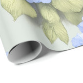 Blue Hydrangea Floral Wrapping Paper Geschenkpapier (Rolleneckpunkt)