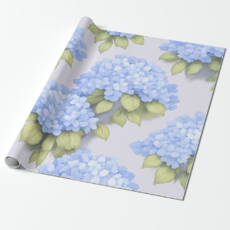 Blue Hydrangea Floral Wrapping Paper Geschenkpapier
