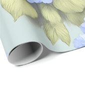 Blue Hydrangea Floral Wrapping Paper Geschenkpapier (Rolleneckpunkt)