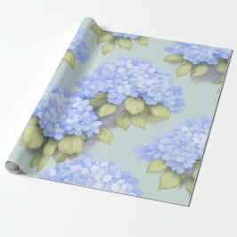 Blue Hydrangea Floral Wrapping Paper Geschenkpapier
