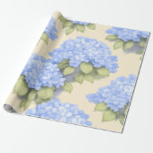 Blue Hydrangea Floral Wrapping Paper Geschenkpapier (Ungerollt)