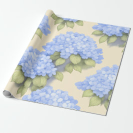 Blue Hydrangea Floral Wrapping Paper Geschenkpapier