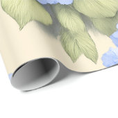 Blue Hydrangea Floral Wrapping Paper Geschenkpapier (Rolleneckpunkt)