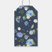 Blue Hydrangea Floral Wreath Brautparty Geschenkanhänger (Rückseite)