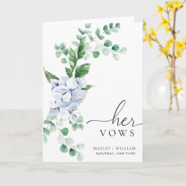 Blue Hydrangea florale Ihre Vows Hochzeitskarte Karte