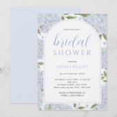 Blue Hydrangea Flower Arch Bridal Shower Einladung (Vorne/Hinten)
