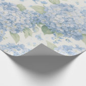 Blue Hydrangea Flower Blooms Gift Wrap Geschenkpapier (Ecke)